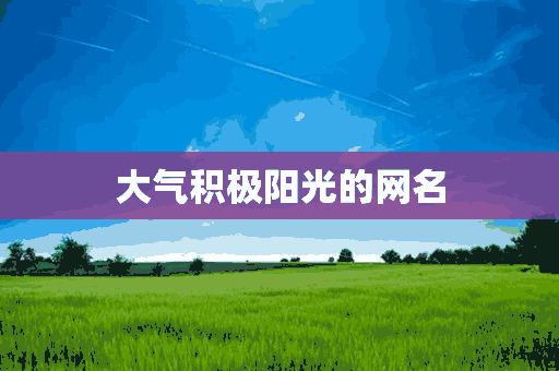 大气积极阳光的网名